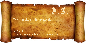 Motoska Benedek névjegykártya